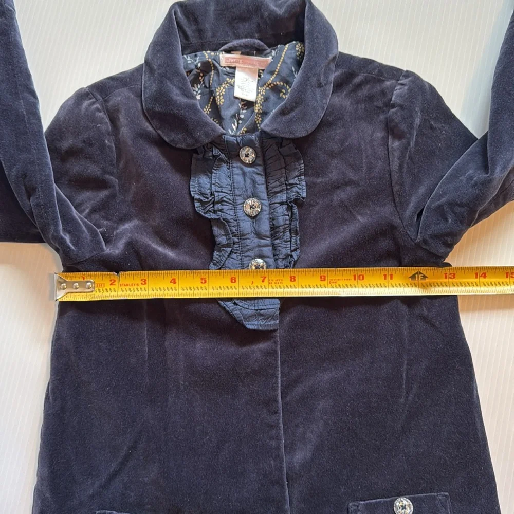 Janie and Jack 100% cotton & silk navy blue velvet jacket.  Girls size 4T - 5T